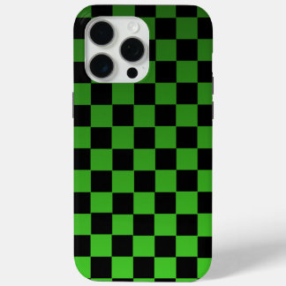 Esthetisch zwart en groen dambord retro iPhone 15 pro max hoesje