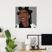 Esthetisch zwart huid meisje, Marsai Martin glimla Poster (Thuiskantoor)