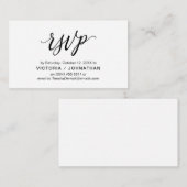 Esthetisch zwart script, bruiloft RSVP reageren Informatiekaartje (Voorkant / Achterkant)