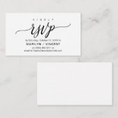 Esthetisch zwart script, bruiloft RSVP reageren Informatiekaartje (Voorkant / Achterkant)