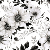 Esthetisch zwart-wit bloemen gordijn voor de douch