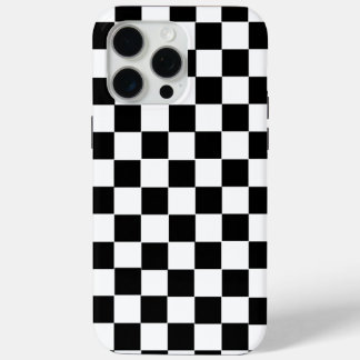 Esthetisch zwart-wit dambord retro iPhone 15 pro max hoesje