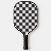 Esthetisch zwart-wit geruit retro monogram pickleball paddle (Voorkant)