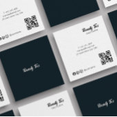 Esthetisch Zwart Wit Grijs Grijs QR Code Vierkante Visitekaartje