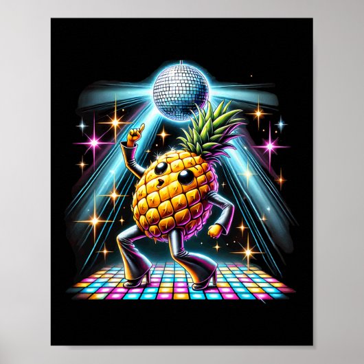 Esthetische Ananas Disco Dancer Spooky Dance Kinde Poster (Voorkant)