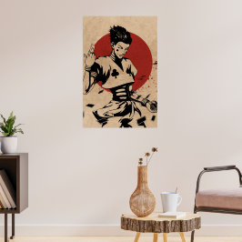 Esthetische Anime-Joker met Speelkaarten Poster