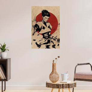 Esthetische Anime-Joker met Speelkaarten Poster