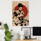 Esthetische Anime-Joker met Speelkaarten Poster (Thuiskantoor)
