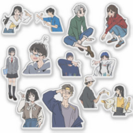 Esthetische Anime Jongen & Meisje Casual Outfit Vi Sticker