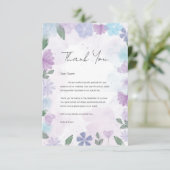 Esthetische aquarel bloemenbruiloft bedankkaart (Staand voorkant)