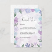 Esthetische aquarel bloemenbruiloft bedankkaart (Voorkant / Achterkant)