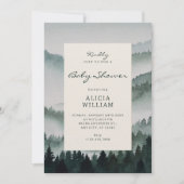 Esthetische aquarel bossen bos babyshower kaart (Voorkant)