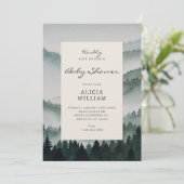 Esthetische aquarel bossen bos babyshower kaart (Staand voorkant)
