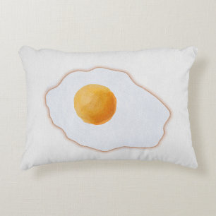 Esthetische Aquarel Gebakken Ei Minimalistische Ku Accent Kussen