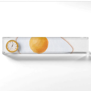 Esthetische Aquarel Gebakken Ei Minimalistische Ku Naambordje