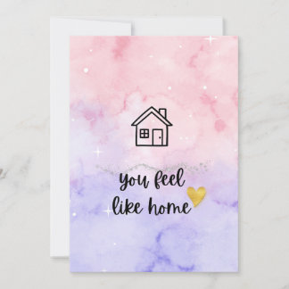 Esthetische aquarel "Je voelt je thuis" Romantisch Kaart