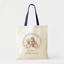 Esthetische aquarel luiaard bloem tas