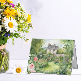 Esthetische aquarel St. Patrick's Day Iers huis Bedankkaart