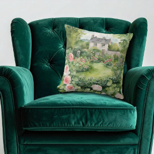 Esthetische aquarel St. Patrick's Day Iers huis Kussen
