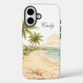 Esthetische Aquarel Strand Aangepaste Naam Case-Mate iPhone Case (Achterkant)
