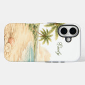 Esthetische Aquarel Strand Aangepaste Naam Case-Mate iPhone Case (Achterkant (horizontaal))