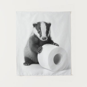 Esthetische baby das die toiletpapier vasthoudt Sc Wandkleed
