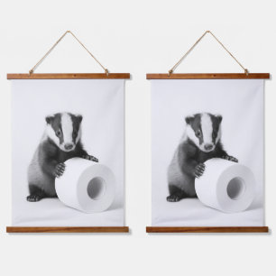 Esthetische baby das houdt toiletpapier Schattige  Hangend Wandkleed
