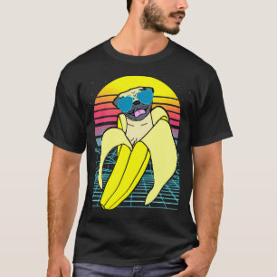 esthetische banaan mopshond met zonnebril t-shirt