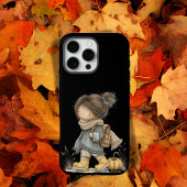 Esthetische Black Cozy Boho Autumn Little Girl Hoe Case-Mate iPhone Case