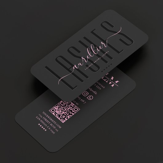 Esthetische Black Pink Lashes Make-up Artist Beaut Visitekaartje