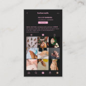 Esthetische Black Pink Nail Tech Beauty Grid Visitekaartje (Voorkant)