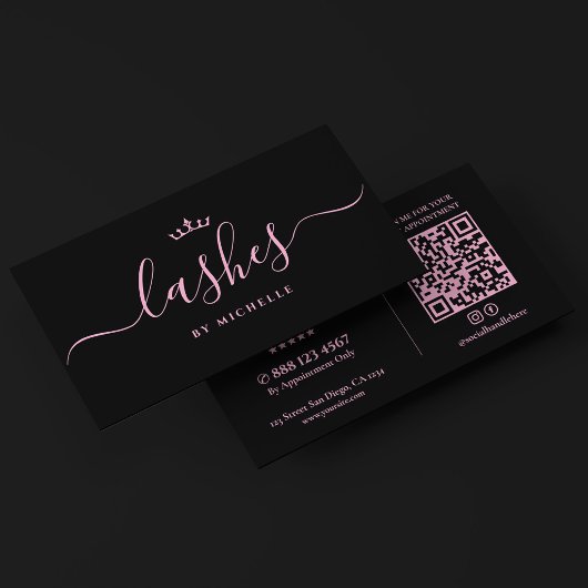 Esthetische Black Pink Wimpers Studio Wimpertechni Visitekaartje