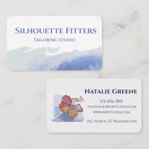 Esthetische Blauw Wit Waterverf Tailoring Visitekaartje