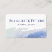 Esthetische Blauw Wit Waterverf Tailoring Visitekaartje (Voorkant)