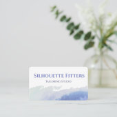 Esthetische Blauw Wit Waterverf Tailoring Visitekaartje (Staand voorkant)