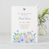 Esthetische blauwe bloementuin kaart (Staand voorkant)