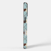 Esthetische blauwe,crème argyle hartpatroon hoes (Achterkant / Rechts)