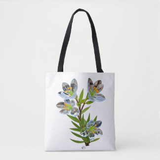 Esthetische Blauwe Lelie Tote Tas