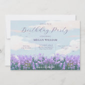 Esthetische blauwe lucht bloem lente verjaardag kaart (Voorkant)