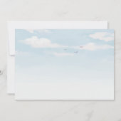 Esthetische blauwe lucht bloem lente verjaardag kaart (Achterkant)