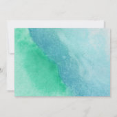 Esthetische Blauwe Pauw Vogel bruiloft Kaart (Achterkant)