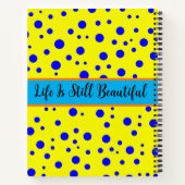 Esthetische Blauwe Stippen & Gele Kleur - Naam Mon Notitieboek (Achterkant)