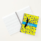 Esthetische Blauwe Stippen & Gele Kleur - Naam Mon Notitieboek (Binnen)