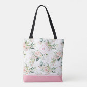 Esthetische bleke roze rozen naadloos patroon tote bag (Achterkant)