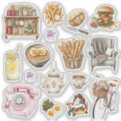 Esthetische Bliss: Minimalistische Sticker Set (Voorkant)