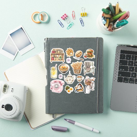 Esthetische Bliss: Minimalistische Sticker Set (iPad Cover)
