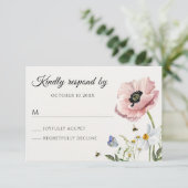 Esthetische bloei RSVP kaartje (Staand voorkant)