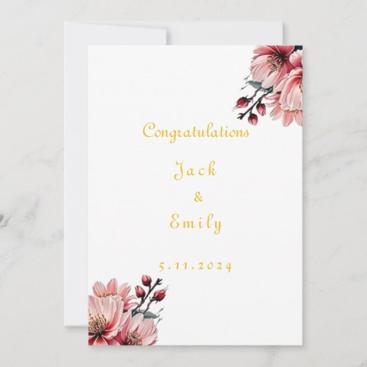 Esthetische bloem bruiloft uitnodiging (Voorkant)