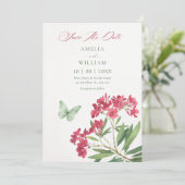 Esthetische bloem save the date (Staand voorkant)
