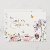 Esthetische bloemen bloei bijen bruiloft briefkaart (Voorkant / Achterkant)